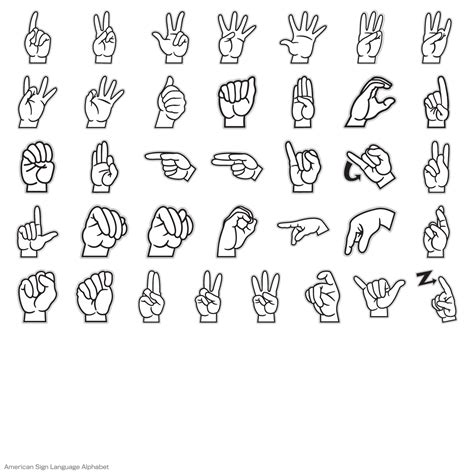 American Sign Language Alphabet Digital Set