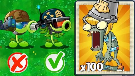 Pvz 2 100植物对抗100僵尸 每个植物中级别 对抗比基尼桶头僵尸 Msgames Msgames 哔哩哔哩视频