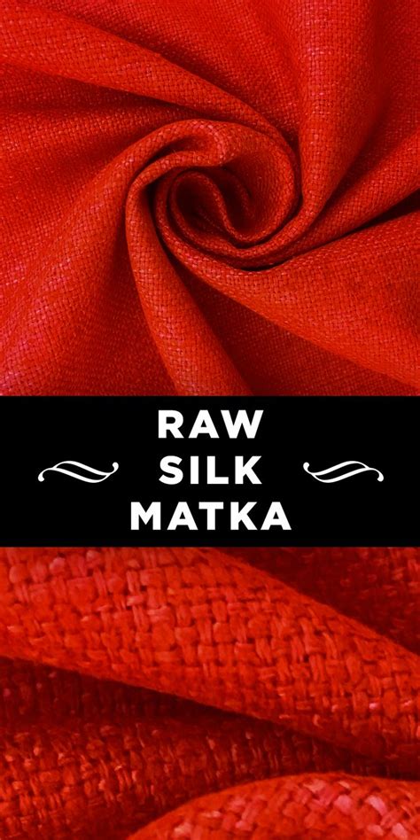 Raw Silk Matka In Bright Red Cotton Silk Fabric Raw Silk Fabric