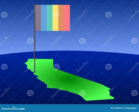 Rainbow Flag on California Map Stock Vector - Illustration of community ...