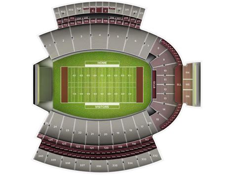 Seating map and layout for Davis Wade Stadium 21
