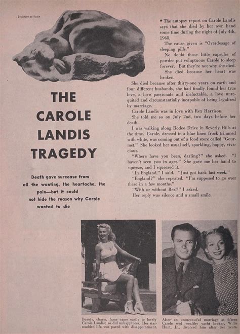 The Carole Landis Tragedy (1948)