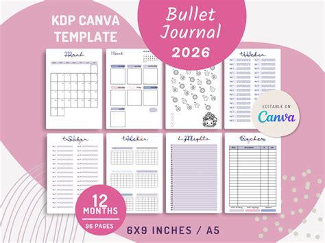 CANVA 2026 Bullet Journal Template Graphic by Kream DigitalCreative