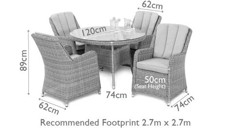 Maze Rattan Winchester 4 Seat Round Dining Set With Venice Chairs