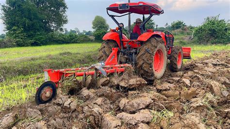 Tractor Kubota M6040 SU Plow Field Kubota Tractor YouTube