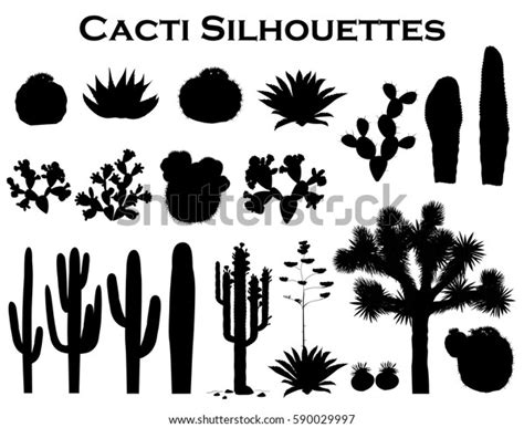 Cactus Silhouette Vector Images Stock Photos Vectors