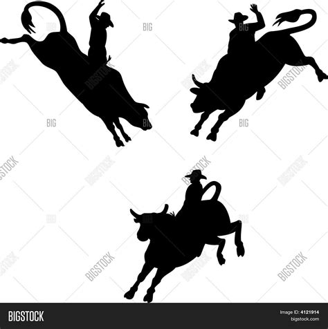 Bull Riding Silhouette Image & Photo (Free Trial) | Bigstock