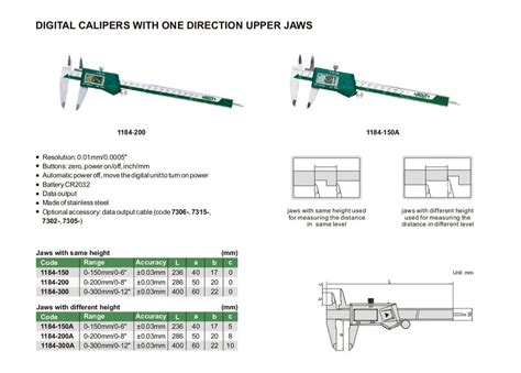 Analog Stainless Steel Digital Calipers With One Direction Upper Jaws