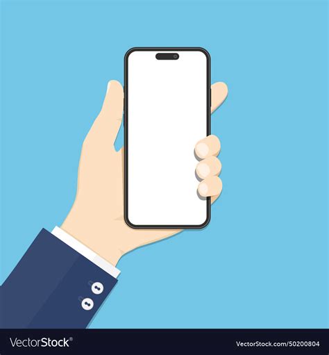 Hand holding cellphone flat Royalty Free Vector Image