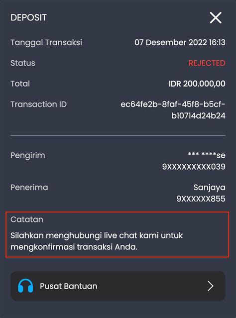 Mengapa Muncul Warning Transaksi Gagal Saat Melakukan Deposit