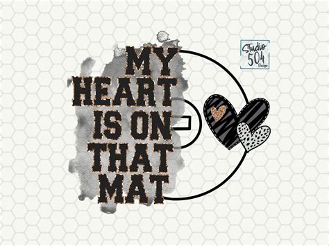 Wrestling Mom Sublimation PNG My Heart Is On That Mat Shirt Design