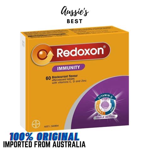 REDOXON Immunity Vitamin D Triple Action W Vit C Zinc 60 Blackcurrant