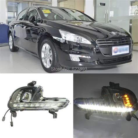 Fit Peugeot Led Daytime Running Lights Drl With Black Fog