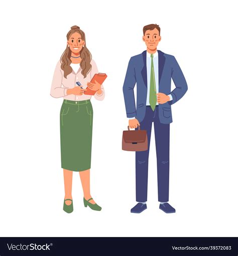 Businessman And Businesswoman Cartoon People Set Vector Image