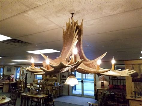 Moose 6 Antler Chandelier — Ez Mountain Rustic Furniture