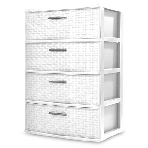 Sterilite 4 Drawer Wide Weave Tower White Walmart Walmart