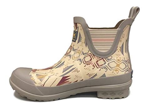 Pendleton Womens Heritage Print Chelsea Slip Resistant Rain Boot White Sands Print Size 5