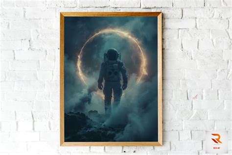 Vintage Retro Astronaut Wall Art Graphic By Ricco Art · Creative Fabrica