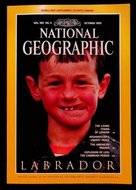 NATIONAL GEOGRAPHIC MAGAZINE October 1993 Canada Map Tower Of London