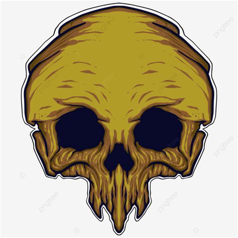 Skull Head Monster Illustration Vector, Skull, Head, Monsters PNG and ...