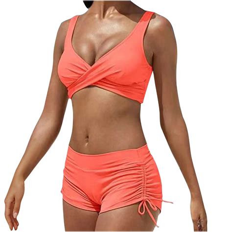 Plus Size Swimsuit For Women Women Pcs Shiny Diamond Bikini Set