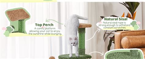 Yaheetech Cactus Cat Tree With Scratching Post Cat Tower For Indoor