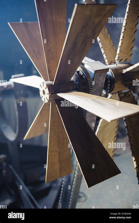 Close up of wooden windmill blades Stock Photo - Alamy