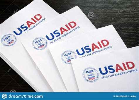 Kiev Ukraine 02 12 2023 Usaid Logo On Paper Usaid Is Usa Agency