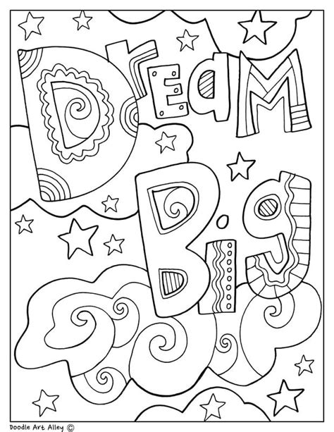 Dream Big Classroom Doodles From Doodle Art Alley School Coloring