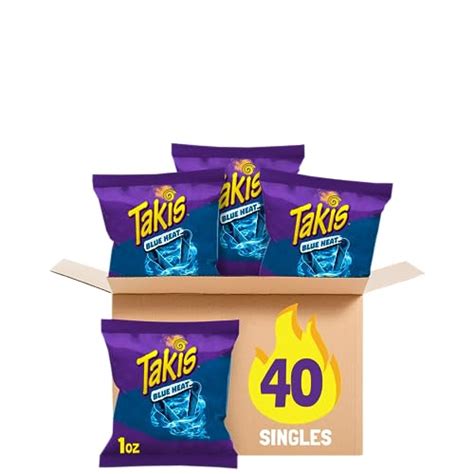 Takis Blue Heat Rolled Spicy Tortilla Chips Hot Chili Pepper Flavored