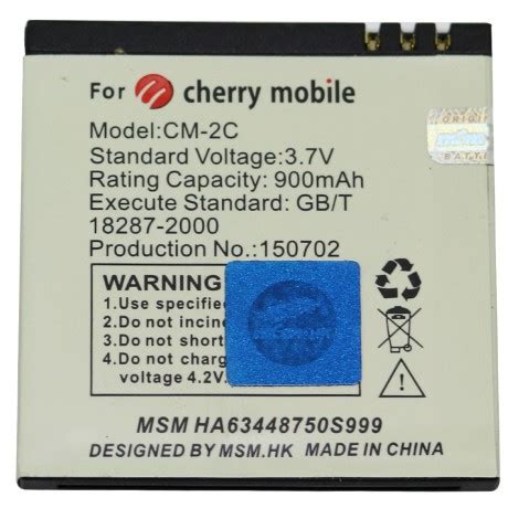 Original Msm Hk Cherry Mobile Cellphone Battery For CM 2C W6i High