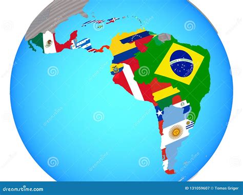 Mapa Latinoamerica El Mapa De America Latina Con La Bandera Argentina ...