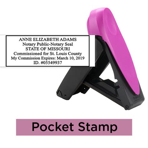 Missouri Notary Pink Stamp Rectangle Simply Stamps