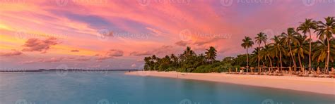 Aerial Sunrise Sunset Bay View Colorful Sky And Clouds With Amazing