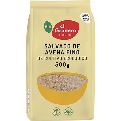 Bio salvado de avena fino ecológico y sin gluten envase 500 g EL