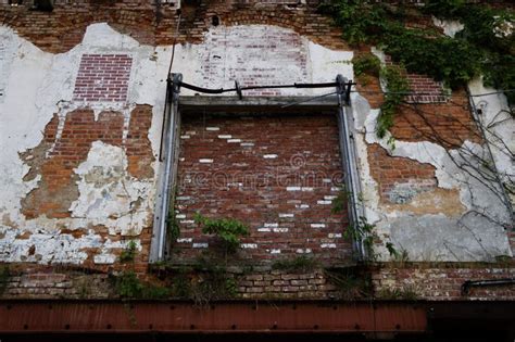 Abandoned Warehouse Exterior Brick Wall Stock Image - Image of deserted, abandoned: 72775949