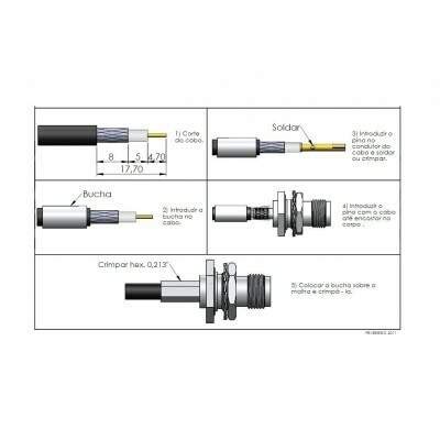 Conector Tnc F Mea Painel Crimpar Rgc Rg Tf Radiocomponentes