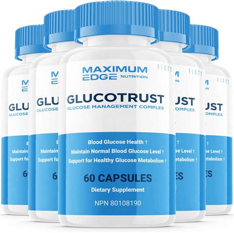 5 Pack Glucotrust Advanced Capsules Glucotrust Maximum Edge Pills