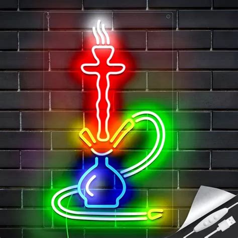 Letrero Led Neón Pipa Narguile Hookah Fumar Luminoso Cuotas sin interés