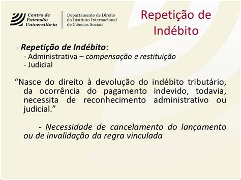 A ç ão de Repeti ç ão de Ind é bito Compensação Coisa Julgada A ç ão