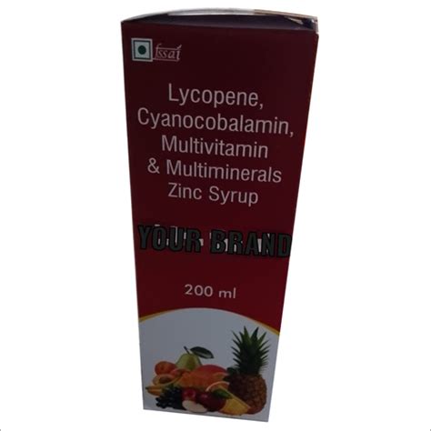 200ml Lycopene Cyanocobalamin Multivitamin And Multiminerals Zinc Syrup