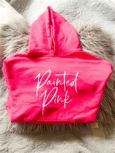 Painted Pink Breast Cancer Awareness Hoodies Etsy