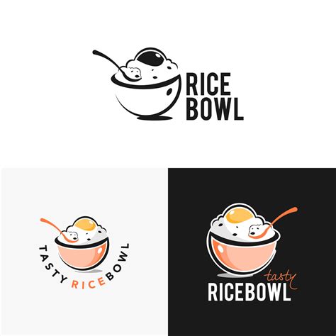 Rice Bowl Logo Design with Spoon Vector 14817035 Vector Art at Vecteezy