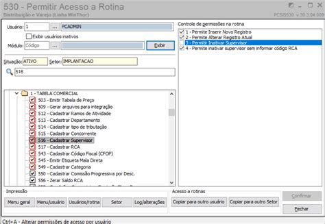 WINT Como Inativar Um Supervisor Na Rotina 516 Central De