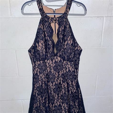 Dresses Navy Blue And Nude Homecoming Dress Poshmark