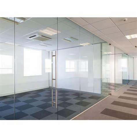 Plain Transparent Frameless Glass Partitions Shape Rectangular For