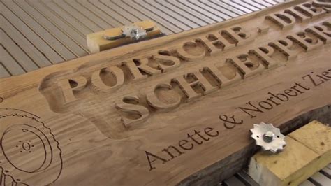 CNC Eigenbau Portalfräse Holzschild fräsen YouTube