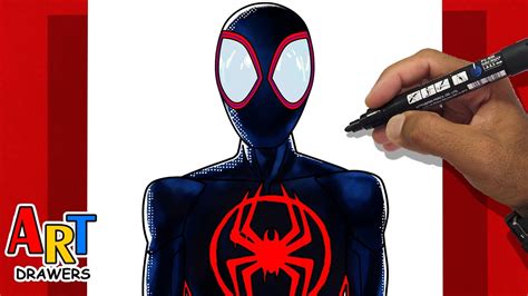 How To Draw Miles Morales Across The Spider Verse Sony Marvel Youtube