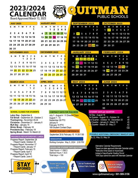 Quitman Public Schools Calendar 2024 - PublicHolidays.com