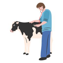 Dise O Png Y Svg De Veterinario Con Vaca Para Camisetas